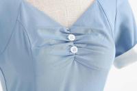 Vestido Retro de Cintura Alta con Botones de Frente Vestido de Swing Elegante para Mujeres - details 18