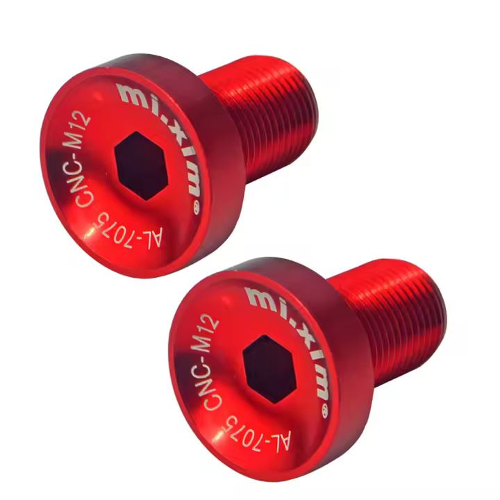 Mi.Xim-soporte inferior para bicicleta de montaña, 2 piezas, M12, tornillos para bielas, manivela, tornillos de fijación, Color Rojo - 1