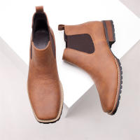 Botas de vaquero occidentales bordadas vintage Botas Chelsea de tacón cuadrado con parte superior baja - details 5