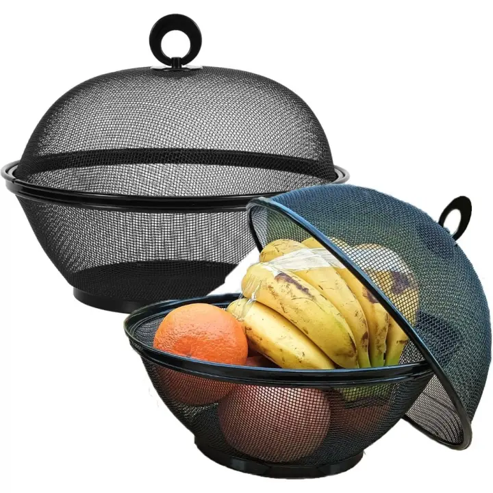 Frutero de Mesa de Cocina de Metal Frutero Antimoscas con Tapa Rejilla para Alimentos - 1