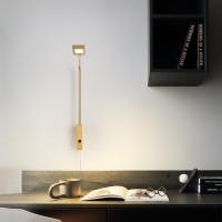 Lámpara de Pared Dimmable Sustavely Ajustable para Dormitorio, Oficina Luz de Pared Dorada Mate - details 4
