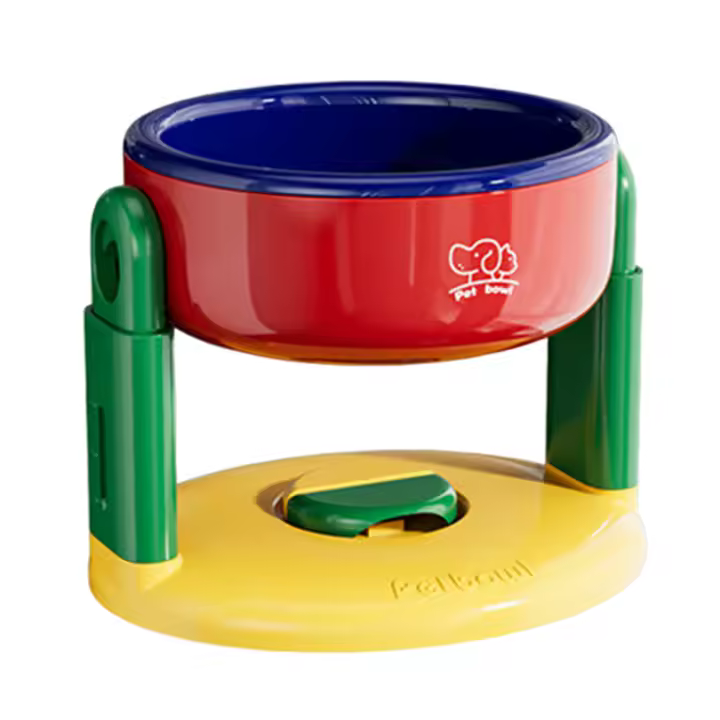 Cuenco de alimentación para gatos tipo ventosa, 3 velocidades, altura ajustable, protege la columna Cervical, cuenco para gatos con soporte desmontable - 1