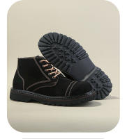 Botas retro casuales de media caña, botines de piel de vaca, zapatos de cuero de moda, botas de trabajo. - details 7