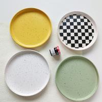 Textura Plato de cerámica redondo engrosado de 8 pulgadas, vajilla, plato de postre estilo nórdico ins, plato de pasta, plato occidental - details 10