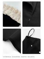 NUEVA APERTURA Vestido largo negro elevado personalizado de celebridad francesa con un hombro para mujer 11133 - details 5