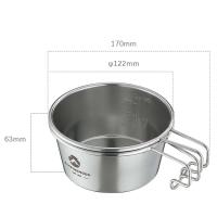Moon-450ml Sierra Bowl, Villa de acero inoxidable para exteriores, taza portátil para acampar, senderismo, utensilios de cocina para picnic con bolsa de advertencia - details 2