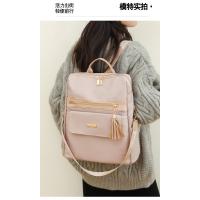Mochila De Trabajo ligera para mujer, morral de viaje informal, resistente al agua, color negro y rosa - details 4
