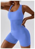 Traje de Yoga con espalda integrada de alta elasticidad para mujer, mono ajustado de compresión Abdominal, traje de Yoga sin costuras - details 3