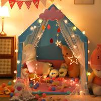 Tienda de campaña para niños pequeños para interiores y exteriores, castillo de princesa rosa grande con ventanas, muebles de habitación para niños - details 8