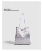 Bolso de lentejuelas de terciopelo morado, bolso de lona con encaje, nuevo bolso de mano de alta gama para viajeros, bolso de hombro de gran capacidad. - details 1