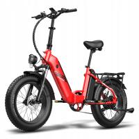 Discos mecánicos, pantalla LCD a color, motor de 860W, batería de 48V 20.8AH, suspensión delantera, alcance de 96-115km, neumático inflable de 20*4.0 pulgadas, rojo - details 1