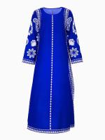 Mia Muse Ramadan Essentials Abaya clásico tradicional ral estampado manga acampanada cuello redondo Midi vestidos casuales - details 17