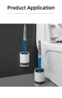 Juego De Cepillo De Inodoro Y Porta Cepillo De Silicona Cepillo De Baño Con Mango Recargable Dispensador Limpia Escobilla Para Inodoro Ecológico - details 3