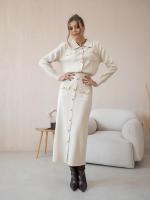 Conjunto de falda y Blazer de punto elegante para mujer, conjunto de 2 piezas a juego en negro, blanco y marrón, conjuntos de dos piezas de punto Vintage para otoño e invierno - details 9