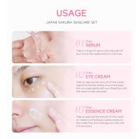 3 unids/set Japón Sakura cuidado de la piel conjunto coreano cara suero crema de esencia hidratante reparación crema de ojos cosméticos cuidado de la piel conjunto - details 12