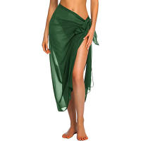 Falda larga y corta para mujer, traje de baño de Sarong, pareo de Bikini de verano, bufanda transparente - details 14