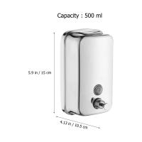 Dispensador manual de champú de acero inoxidable grueso 304, botella desinfectante para manos montada en la pared, utilizada en el baño - details 2