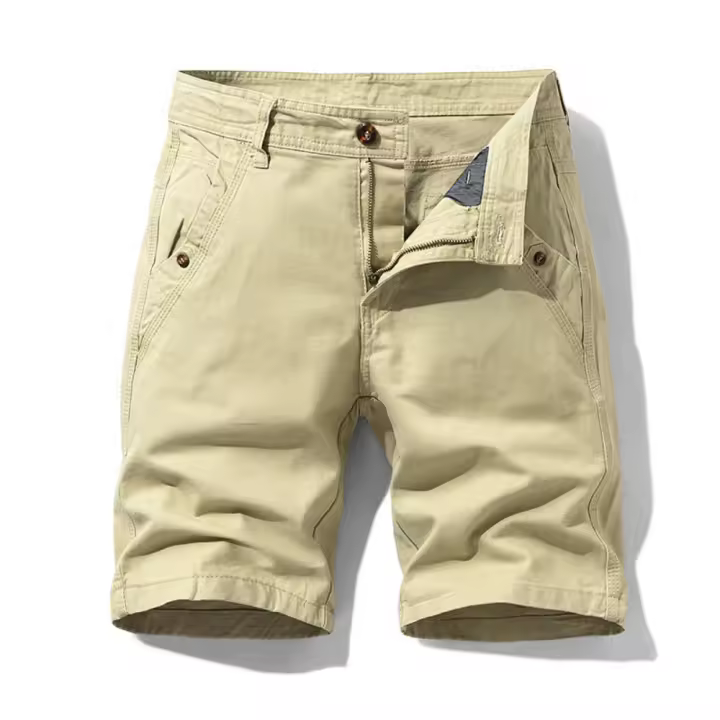 Novedad de verano, pantalones cortos Cargo 100% de algodón para hombre, moda de Color sólido, múltiples bolsillos, pantalones cortos holgados informales de marca para hombre - 1