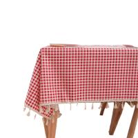 Mantel Pastoral a cuadros rojo y blanco, mantel cuadrado de lino y algodón para mesa de centro, mantel de picnic Rectangular, vajilla para el hogar - details 0