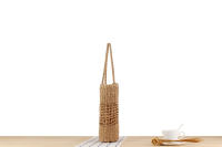 Hierba para mujer, bolso tejido ahuecado de nicho francés, un solo hombro, de mano, gran capacidad, para playa - details 2