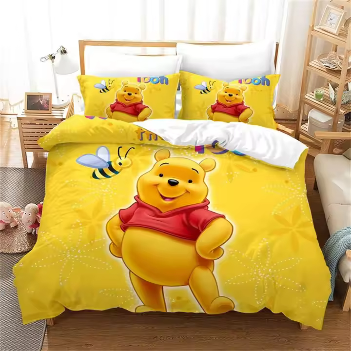 Funda de Edredón 3D de Pooh Conjunto de Ropa de Cama Suave de Microfibra para Adultos y Niños - 1