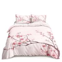 Juego de Ropa de Cama con Diseño de Cerezo Japónesako Sakura en Tamaño King/Queen Floral Primaveral Vintage para Mujeres y Niñas - details 0
