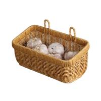 Cesta de almacenamiento decorativa para colgar en la pared, ahorro de espacio con asa, cesta de almacenamiento tejida, cesta para plantas de jardín de gran capacidad - details 3