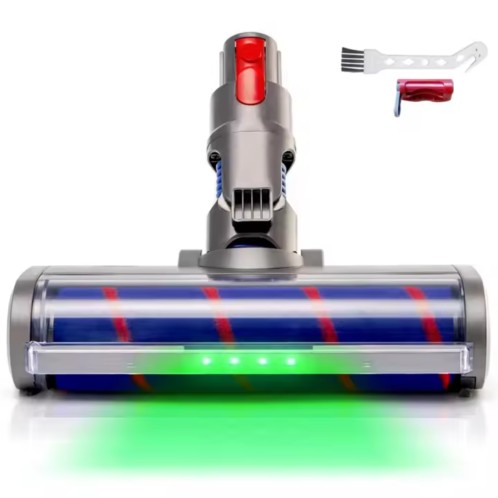 Cabezal de limpieza cepillo de rodillo suave para Dyson V7 V8 V10 V11 G5 accesorio de aspiradora inalámbrico con luces LED de polvo para suelo duro - 1