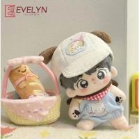 Evelyn (muñeca) 10cm Mini ropa de muñeca de peluche traje de juguete de peluche ropa de regalo amor y espacio profundo sombrero babero pantalones con tirantes - details 4
