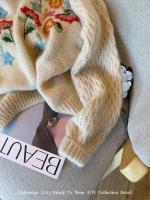Encaje de Cashmere Harajuku Pullover Floral con Mangas para Mujer Talla Grande Coreana - details 4