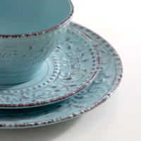 Vancasso-Juego de vajilla de gres con plato de cena, plato de postre, tazón, taza, servicio para 4 personas, VINE 16 - details 14