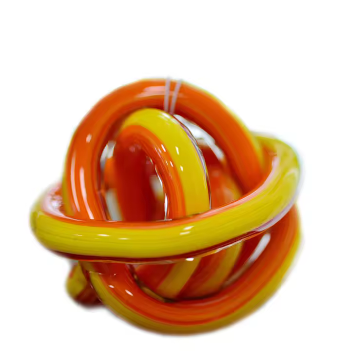Figuras de bolas de cristal de arte moderno, decoración del hogar, adorno moderno, regalo, decoración de habitación hecha a mano de vidrio, decoración del hogar de oficina, naranja - 1
