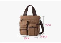 Bolso de mensajero de lona para hombre, bandolera Unisex, bolso de hombro para viaje, trabajo, universidad, Vintage, maletín - details 0