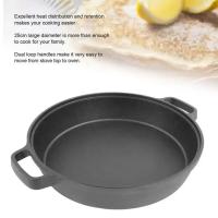 Sartén de hierro fundido duradera de 22/25 cm antiadherente y gruesa con tapa, doble asa, wok de hierro para cocina de gas e inducción. - details 18
