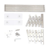 Perchero de Secado de Ropa de Acero Inoxidable Plegable 5 Barras Retráctiles para Lavandería/Baño - details 4