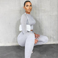 Conjunto deportivo de dos piezas de manga larga, nuevo traje informal de moda para mujer - details 3
