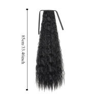 Peluca de cola de caballo afro rizada permanente de maíz, extensión de cola de caballo, cola de caballo larga ondulada y rizada ombre, postizo de cola de caballo natural esponjoso para mujeres - details 0
