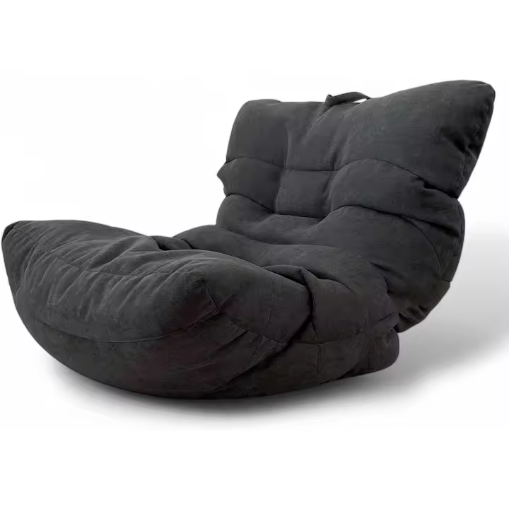 Salon de Lujo XXL - Sofá Puf Gigante Moderno de Diseño - Modelos de Puffs o Bean Bag Chair Grandes con Relleno Incluido para Adultos o Decoración Habitacion Juvenil Gris Oscuro - 1