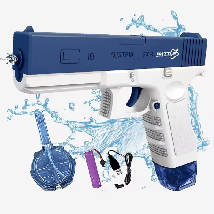 Pistola de agua eléctrica con gran capacidad, juguete automático de 32 pies, tiro de larga distancia, impermeable - 1