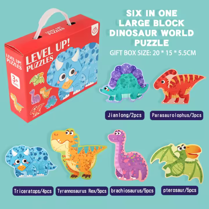 Conjunto de Rompecabezas Educativo para 3-4 Años Temáticas de Animal y Transportación - 1