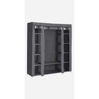 SONGMICS Armario de tela, armario portátil con barras para colgar, perchero, plegable, guardarropa, para dormitorio, estudio, 140 x 43 x 174 cm, gris RYG02GY - details 14