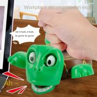 Posavasos de tortuga con prensa para sonar, ojos abiertos, expresión divertida, almohadilla para taza de agua, Base creativa de tortuga asustada - details 12