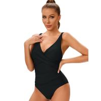 2025 nuevo traje de baño Sexy de una pieza cruzado con cuello en V para mujer, traje de baño de talla grande para mujer, trajes de baño de talla grande, ropa de playa de verano XXL - details 8