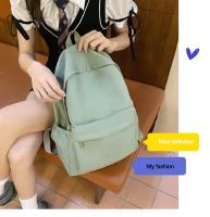 Mochila escolar impermeable de gran capacidad para mujer, mochila escolar con cremallera suave, Color sólido, mochila informal para adolescentes y niñas, suministro para estudiantes - details 23