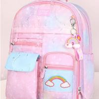 Mochila infantil de arcoíris con apertura lateral estilo refrigerador, bolso de hombro con apertura de puerta, bolso escolar para estudiantes de estilo coreano - details 7