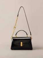 Hombro para mujer: bolso cruzado vintage de cuero encerado con cadena, elegante bolso cuadrado pequeño para las axilas para uso diario Mochila de lujo de alta gama - details 22