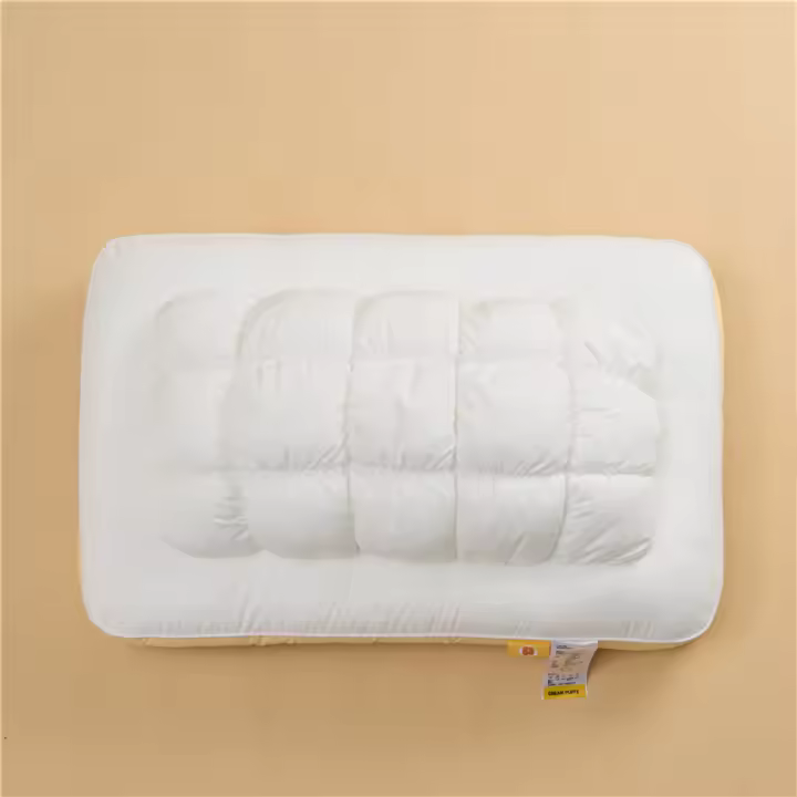 1 almohada ultrasuave Q-elástica: diseño lindo y curativo, tela agradable para la piel, acolchado esponjoso de doble cara para mayor comodidad, funda amarilla moderna con detalles, lavable a máquina - 1