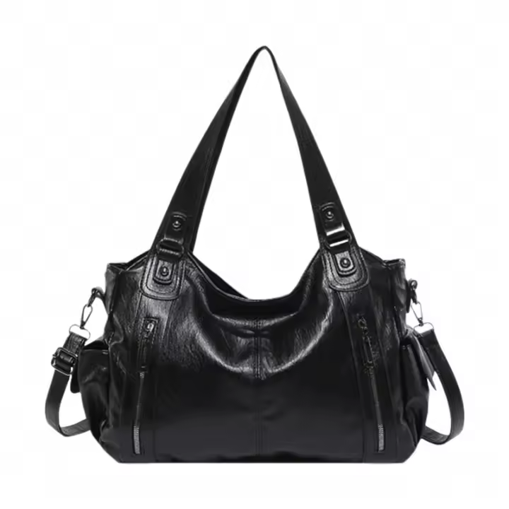 Bolso casual de cuero de PU de hombro elegante de gran capacidad para negocios y compras - 1