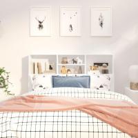 Mueble de Cabeza de Armario de Dormitorio Blanco Estantería de Pared con Almacenamiento - details 3