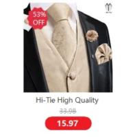 Chaleco de seda sólida para hombre, corbata de color champán, rosa, azul, verde, morado y rojo, gemelos de pañuelo, clips formales para boda y negocios - details 25
